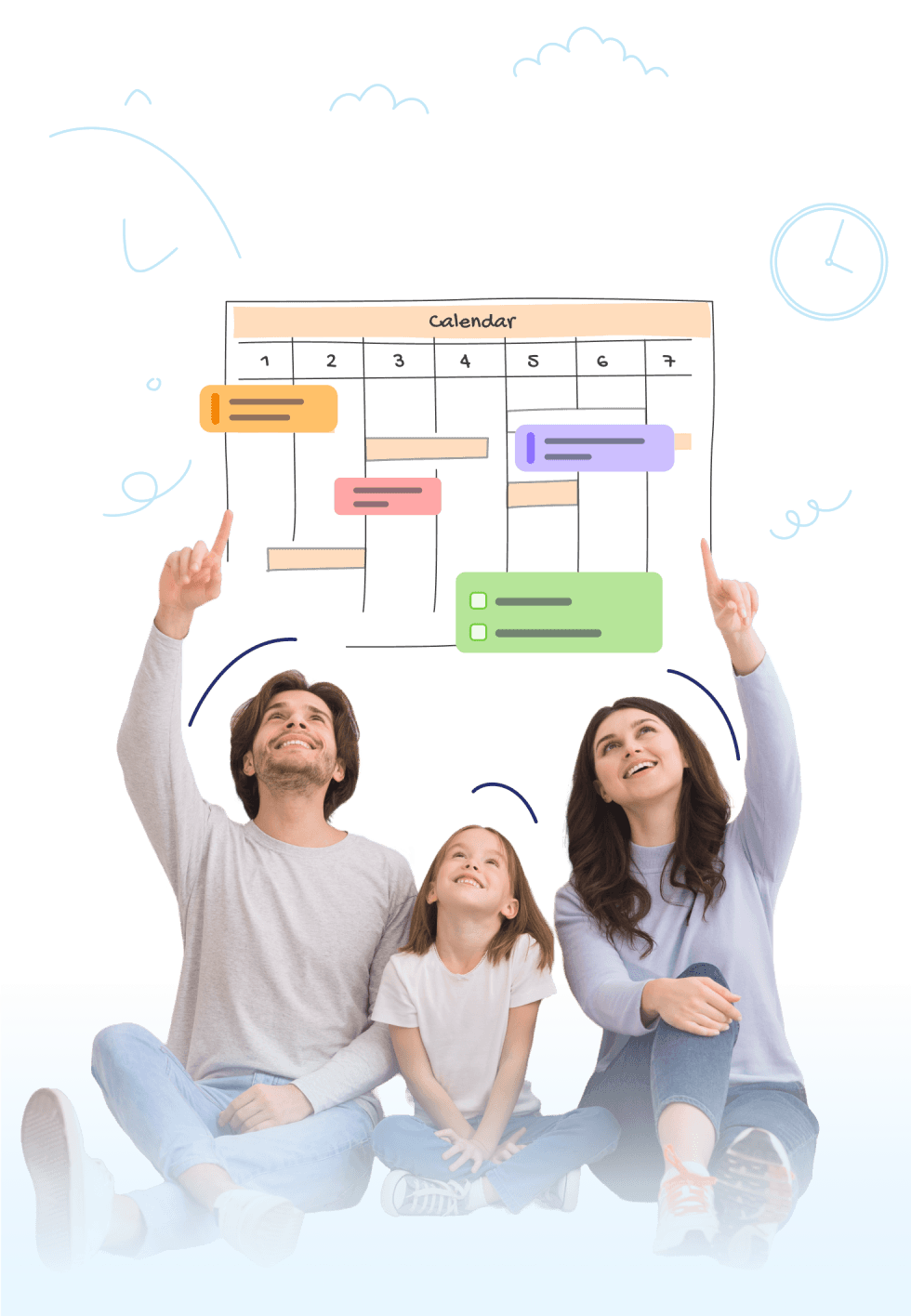 Family Calendar Illustration